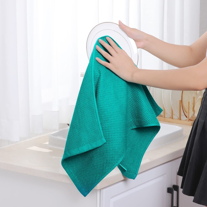 Moosfor 100% Cotton Tea Towels, Highly Absorbent Soft Dish Cloths,