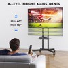 BONTEC Mobile TV Stand with Tilt Function, Rolling TV Cart