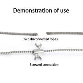 8 Pcs 6mm Wire Rope Clamp Wire Rope Butterfly Buckle Stainless Steel Cable Clamp, Silver