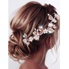 Catery Crystal Wedding Headband Flower Hair Vine Silver Bridal Headpieces