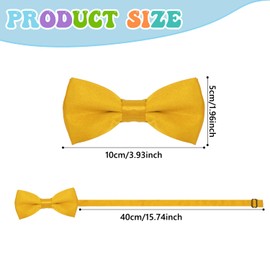 Polka Dot Bowtie for Kids, Children Pre-Tied Yellow Bow Tie with White Spots Adjustable Formal Neck Bowtie with Buckle & Strap for Party Wedding Ball Banquet for Teens Boys Girls Y7BDLJ (gold yellow)