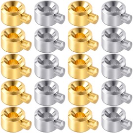 Joez Wonderful 20 Pcs Crimp Beads for Jewelry Making, Gold Silver Spacer Beads Metal Bead Stopper, Crimp Charms for Bracelet Necklace Ends Accessories (10pcs Gold & 10pcs Silver)