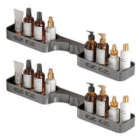 Juego de 2 Estantes para Baño Accesorios（Dos opciones de instalación）, Repisas para Baño Organizador - Organizador de Baño de Acero Inoxidable