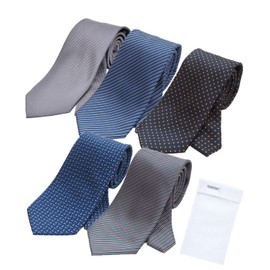 Businessman Support, Washable Necktie, Set of 5, Laundry Net Included, p-5rtype with net