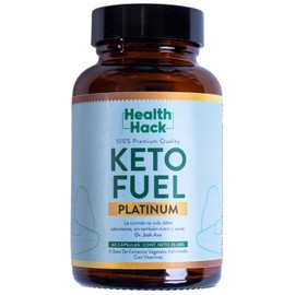 Health Hack Keto Fuel Platinum  Avanzado Soporte para Cetosis en Keto  Con MCT Oil, BHB, Cetonas de Frambuesa, Omega 3, Aminocidos, L-Carnitina,...   