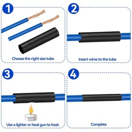TA-VIGOR 2Pcss Heat Shrink Tubing, 30mm Heat Shrink Sleeving, 0.9M Long Wire Wrap Sleeve, Heat Shrink Tube for Electrical Insulation, Repairs, Cable Bundling, Wrap Cable, Black