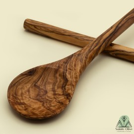 Sainte Olive 12 inch Handmade Olive Wood Cooking Spoon & Spatula Set