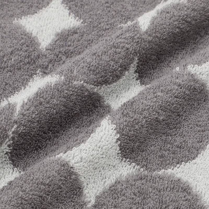 Francfranc Valet Set Face Towels, Dots, Gray, Set of 2,