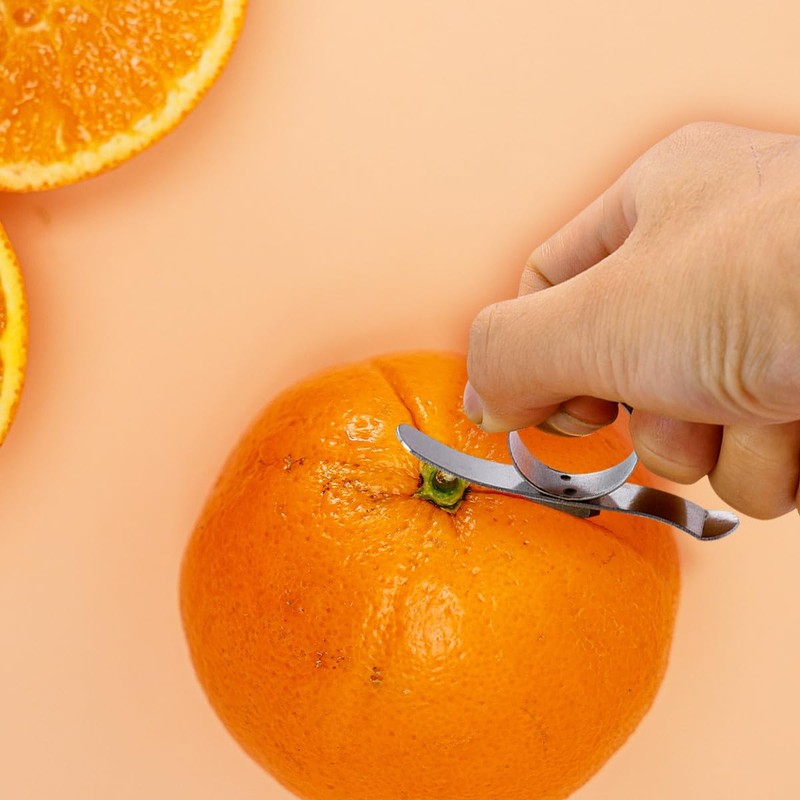 2Pcs Stainless Steel Orange Peeler, Jagowa Citrus Fruit Peeler Peeling