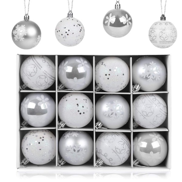 Lihao Set of 12 Christmas Baubles for Christmas Trees, Outdoor