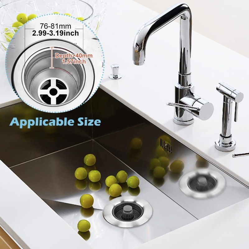 3 in 1 Kitchen Sink Drain Strainer, Sink Bounce Core