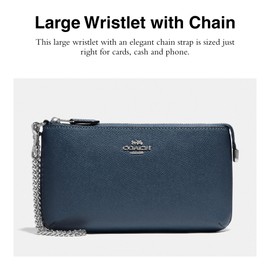 Coach Crossgrain Leather Wristlet w Chain