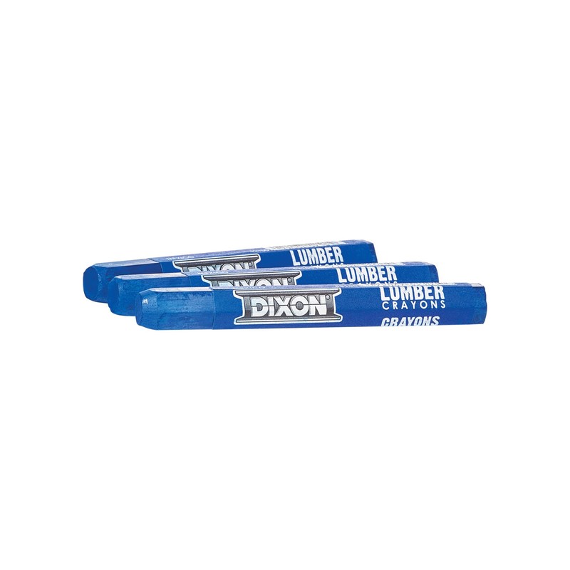 Dixon Industrial Lumber Crayons, Blue, 12 Count