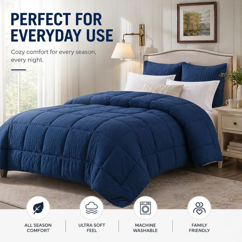 EVOLIVE All Season Comforter – Ultra Soft Pre-Washed Microfiber Down