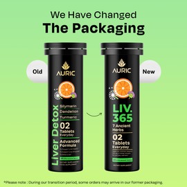Auric Herbal Liver Support Supplement | Milk Thistle (Silymarin), Turmeric, Garlic, Ginger for Liver Health Advanced Detox & Cleansing Formula for Active Liver | 160 Tablets | Plant Based Gluten-Free