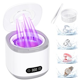 EcoSonicLife Ultrasonic Retainer Cleaner | 45kHz Retainer Cleaner Machine with LED Digital Auto Timer | 200ML Large Capacity wiht 3 Retainer Cleaner Modes for Denture, Aligner, Mouth Guard,Night Guard