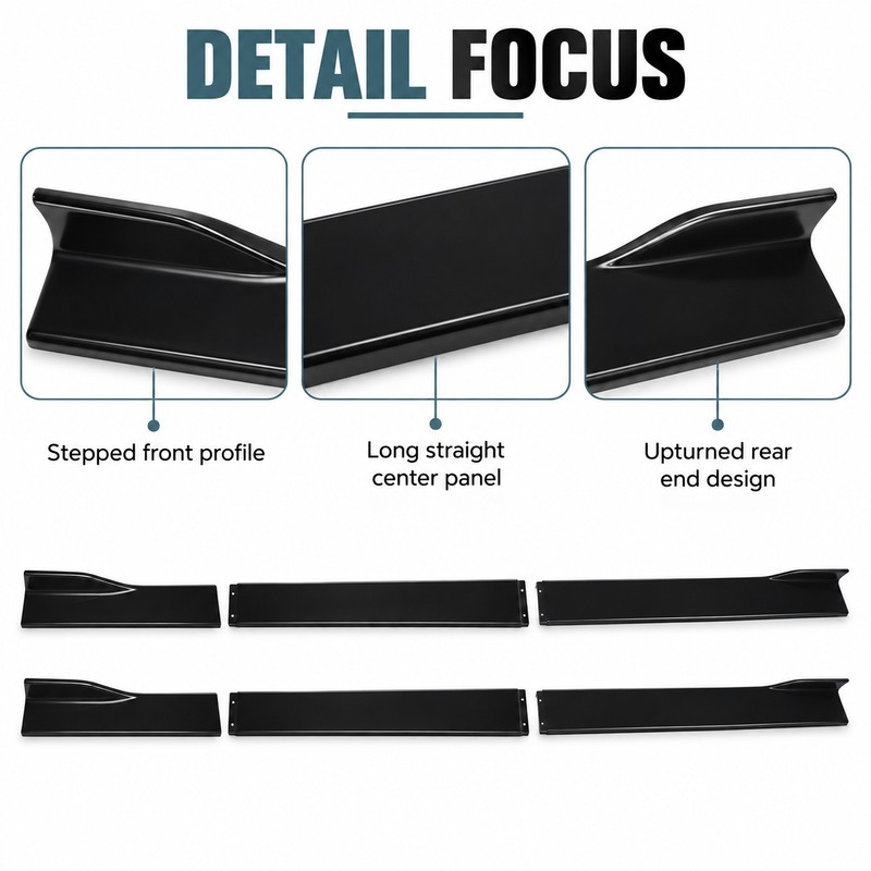 6PCS Universal Side Skirt Extension Kit – 205 cm Trim-to-Fit