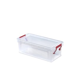 Whitefurze Allstore Container with Silver Clamp, Plastic, Natural, 1.3 Litre