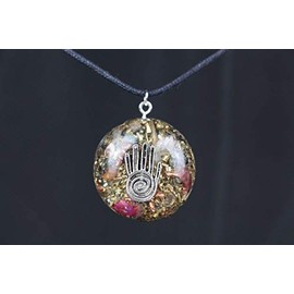 Panotophia Orpanit® Orgonite Pendant Hand of Fatima I 100% Real Orgonite I Protection Against EMF, 5G, Haarp, Radio Radiation I Real Orgone Energy for More Harmony I Health I Healing Stones