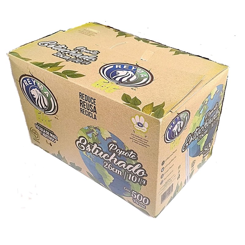 Popotes estuchados biodegradables, 26 cm, 500 piezas