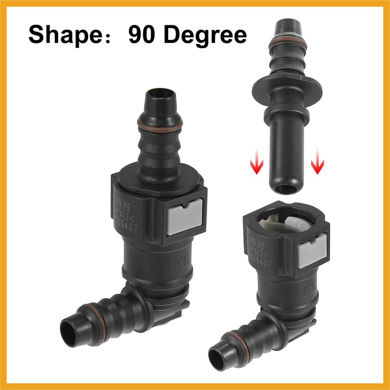 Partuto 9.89mm SAE to 10.5mm 90 Degree Fuel Line Hose