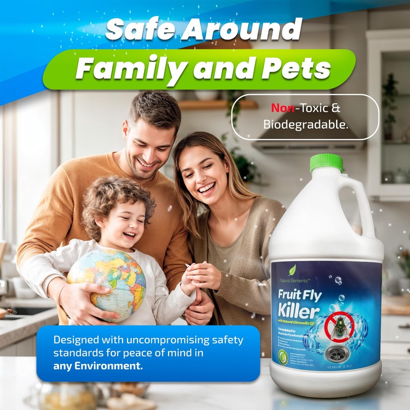 Natural Elements Fruit Fly Killer | Drain Flies, Gnats, Flying