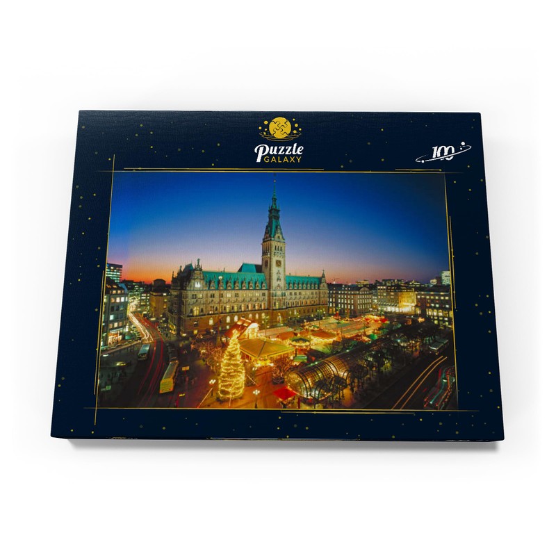 MyPuzzle Christmas Market on Town Hall Square with City Hall,