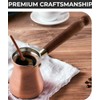 DEMMEX Turkish Coffee Pot – 1mm Thick Brushed Copper Cezve,