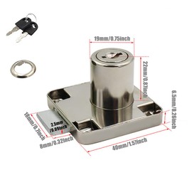 4 Sets Security Drawer Lock Furniture Lock Cylinder Cam Drawer Lock,Keyed Alike with 8 Keys Security Locks for Cupboard Door Cabinet Mailbox