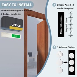 In or Out Sign,In Out Door Signs for Office Door,Slider Door Indicator Tells Whether In or Out, 7'' x 1.5'' - Stainless Steel,Silver