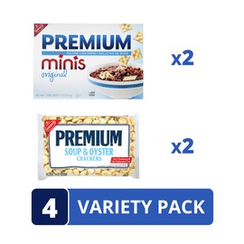Premium Crackers Variety Pack, Soup & Oyster Crackers , 2 Bags and Premium Minis Original Saltine Crackers, 2 Boxes