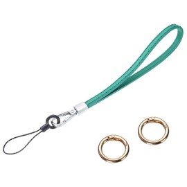 sourcing map Smooth Leather Wristlet Strap, Prevent Drop Wrist Lanyard Straps for Clutch Cellphone Keychain Wallet Purse (Green)