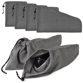 HAMBOLY 100% Cotton Shoe Bags 6 Pack Dust Cover Storage Pouch with Drawstring Closure for Travel Protecting Storing Shoes, Grey (17 x 7 in)