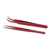 Tweezer Set Aluminum Alloy Curved Straight Head Anti Magnectic Accuracy