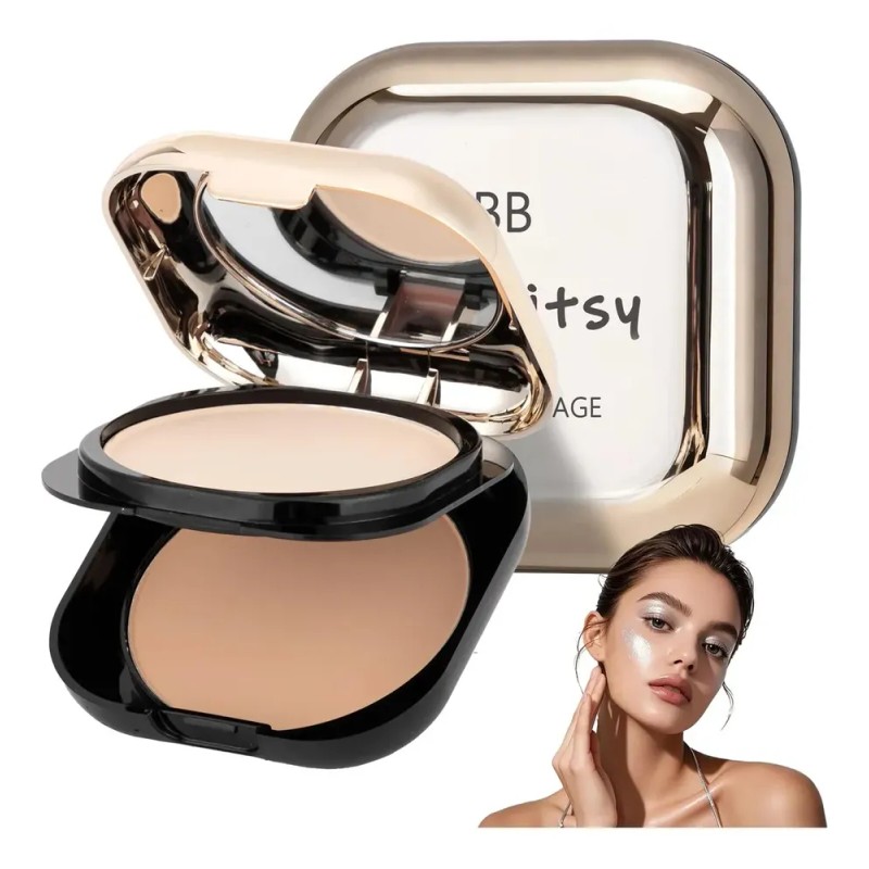 Lh Polvo Compacto, Base En Polvo Mate De Doble Capa