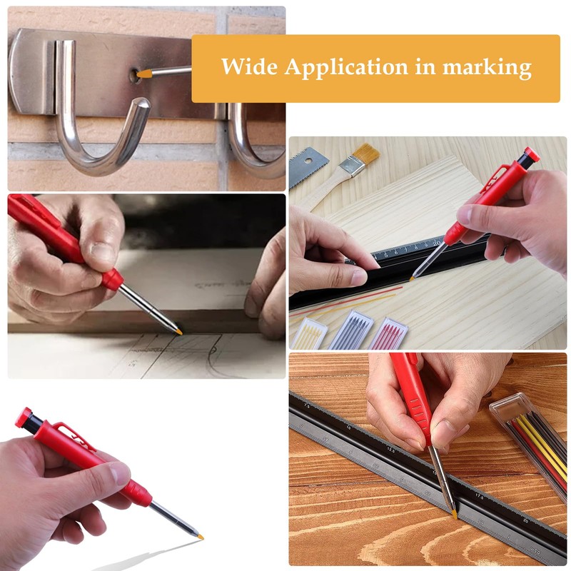12Pcs 2.8 mm Pencil Replacement Refills, Refills for Carpenters Mark