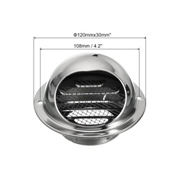 PATIKIL 3" Round Soffit Air Vents, 2 Set Stainless Steel Louver Grille Vent Cover Screen Mesh Grill Hood for Kitchen Bathroom Wall Ceiling Floor Ventilation