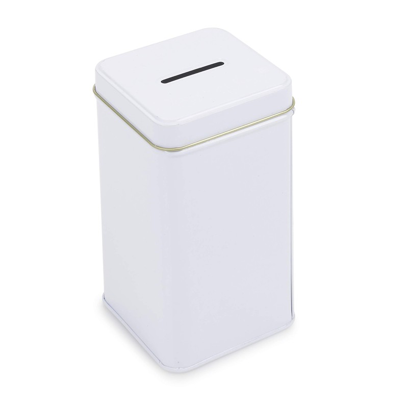 Metal Tin Charity Donation Box Tip Container Coin Collection Ticket