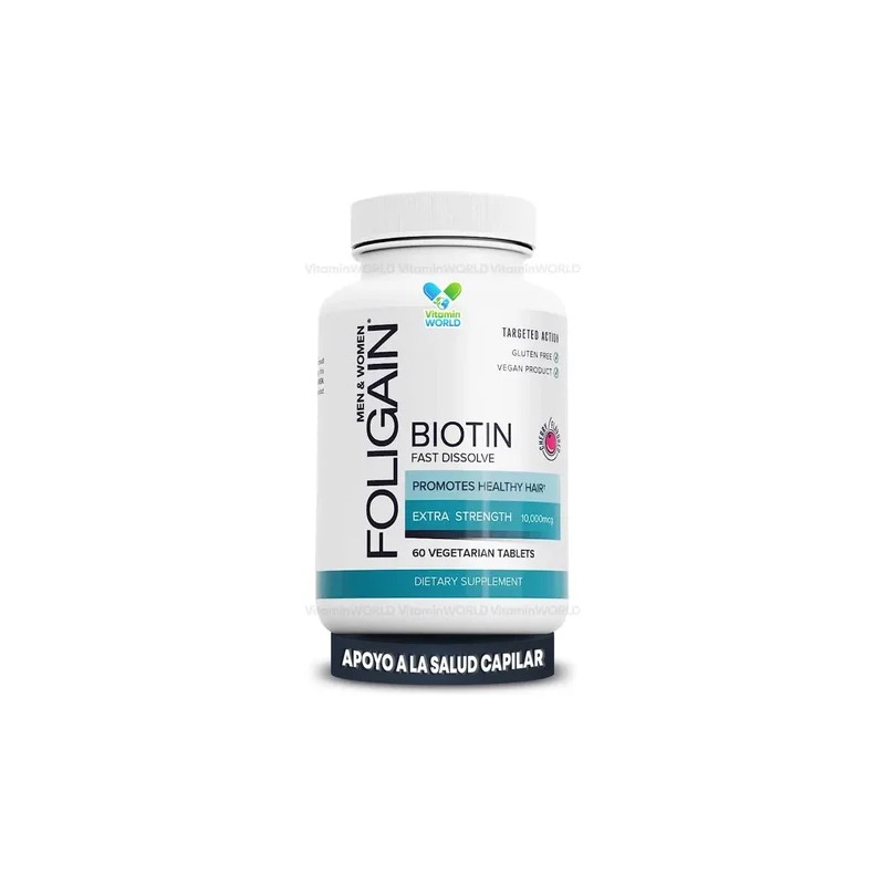 Cabello Hermoso Increíble Biotina 10,000 60 Tabletas