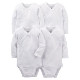 Simple Joys by Carter's Baby 4-Pack Side Snap Bodysuit, White, 3-6 Months