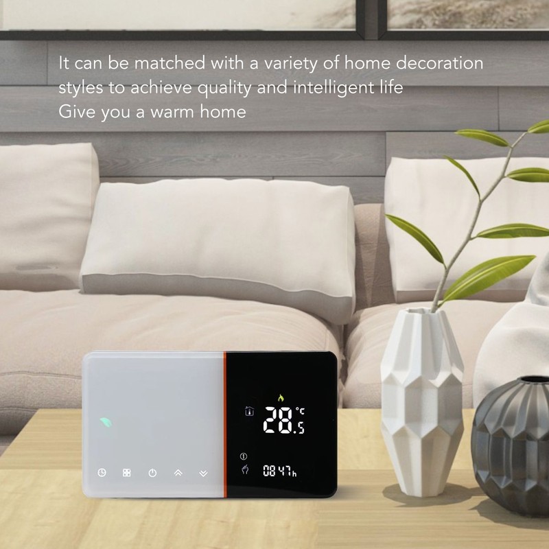 Smart Electric Thermostat White Programmable WiFi Thermostat with Temperature Humidity