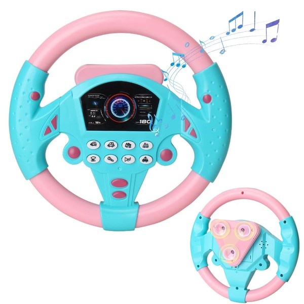 NAVESO Steering Wheel Toy for Children, Copilot Steering Wheel with