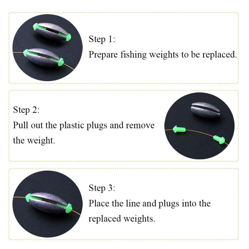 50 x 15g Oval Fishing Weights with Plastic Core for