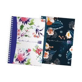 Oxford Botanics A5 Notebook, Hardback Wirebound, Lined, 140 pages, Assorted (Pack of 2)