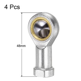 TA-VIGOR 4Pcs SI8TK PHSA8 M8 Female Rod End Bearings, M8x1.25 Right Hand Thread Joint Bearings, Self-Lubricating 8mm Ball Rod Ends with Jam Nuts, Zinc-Plated Steel Housing for Motion Control