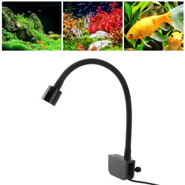 Depisuta LED Full Spectrum Aquarium Light, 1W Adjustable Dimmable On Lamp, USB Power, Flexible Gooseneck for 3-6 Gallon Fish Tanks, Saltwater and Planted Lighting for Coral, Terrariums (White