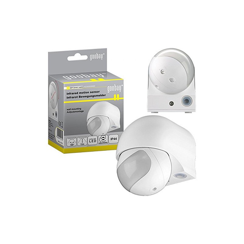 Infrarot Bewegungsmelder slim Aufputz weiss LED für Außen- und Innenbereich