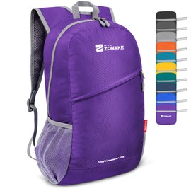 ZOMAKE Lightweight Packable Backpack 20L - Foldable Backpack Leger Sac à Dos Light Daypack Water-Resistant Small Packable Bag Collapsible Hiking Backpack for Travel(Purple)