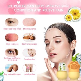 Rodillo de hielo facial GeeRic, reutilizable para ojos y cuello, reduce ojeras y relaja la piel en minutos
