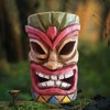 qzzwbbtc Tiki Head Solar Statue Light for Garden Decor and